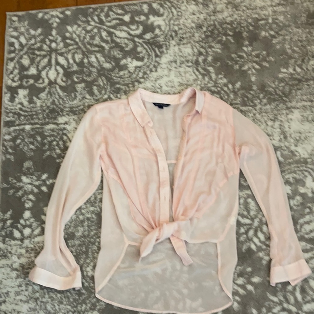 Button up sheer top.